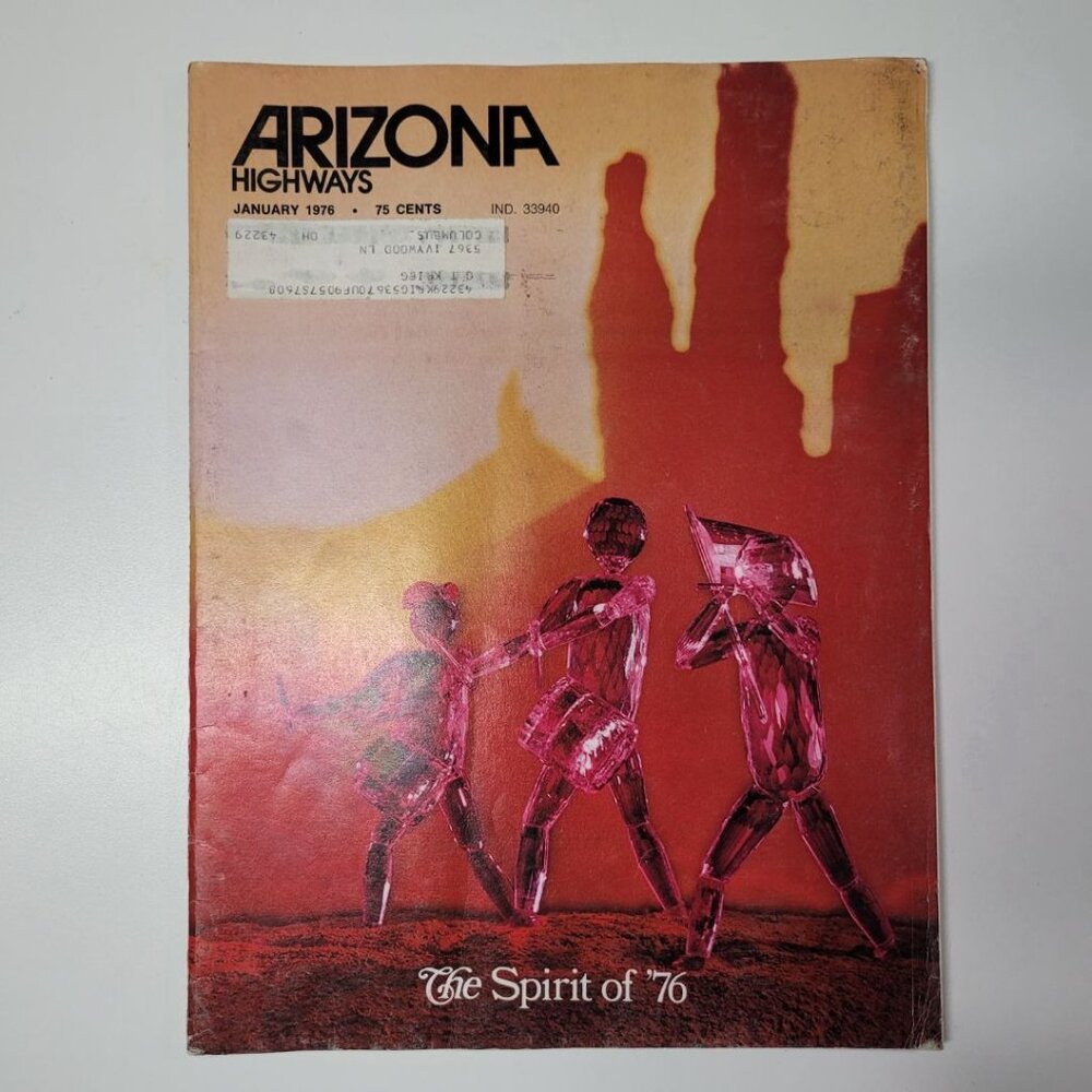 Arizona Highways Artwork Magazine January 1976 Spirit Centennial Vintage History